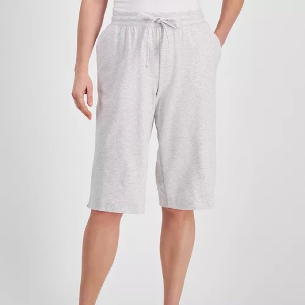 Style & Co. Cotton Women's Light Gray Relaxed Drawstring Shorts - Size M